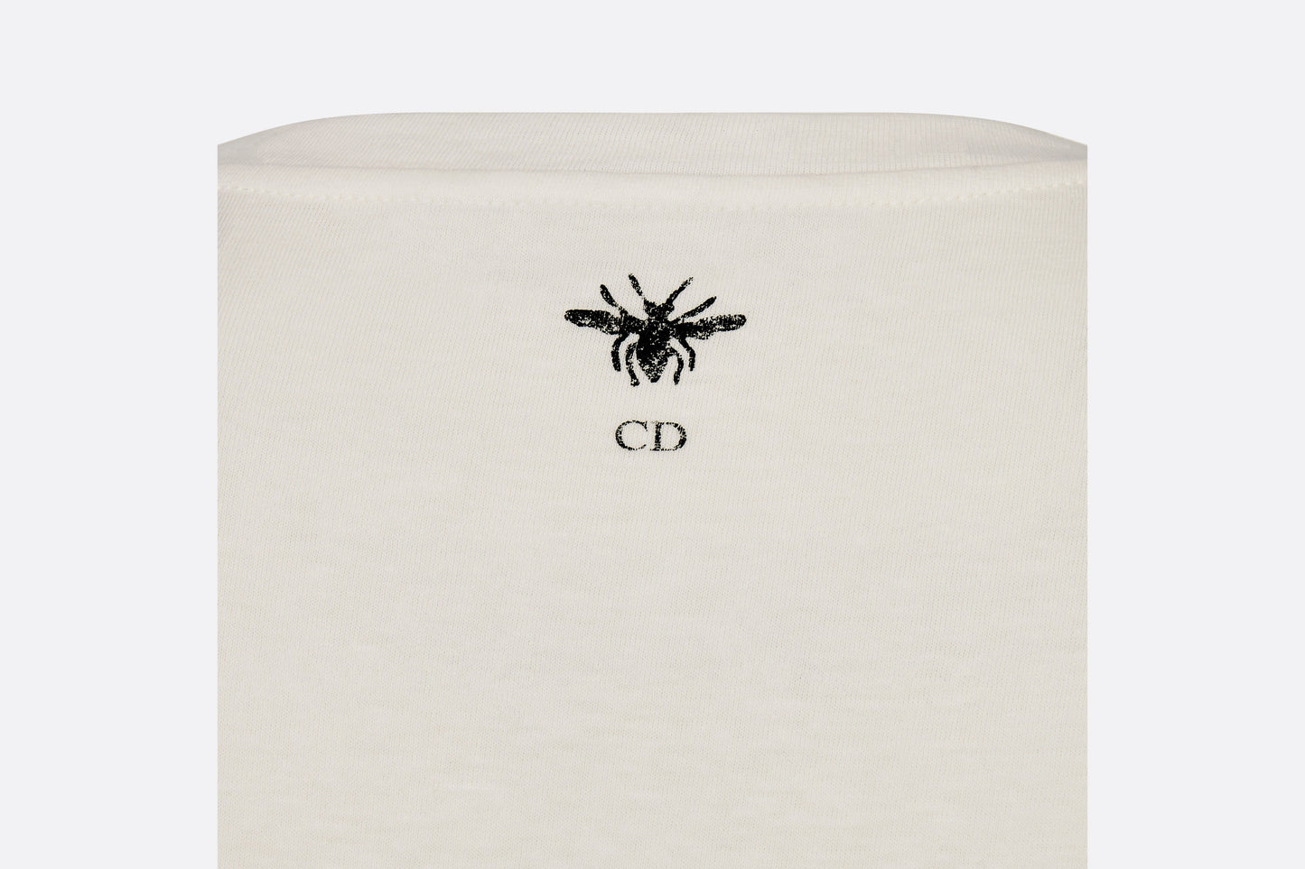 T-Shirt • White Cotton Jersey with Gold-Tone Butterfly Around the World Motif