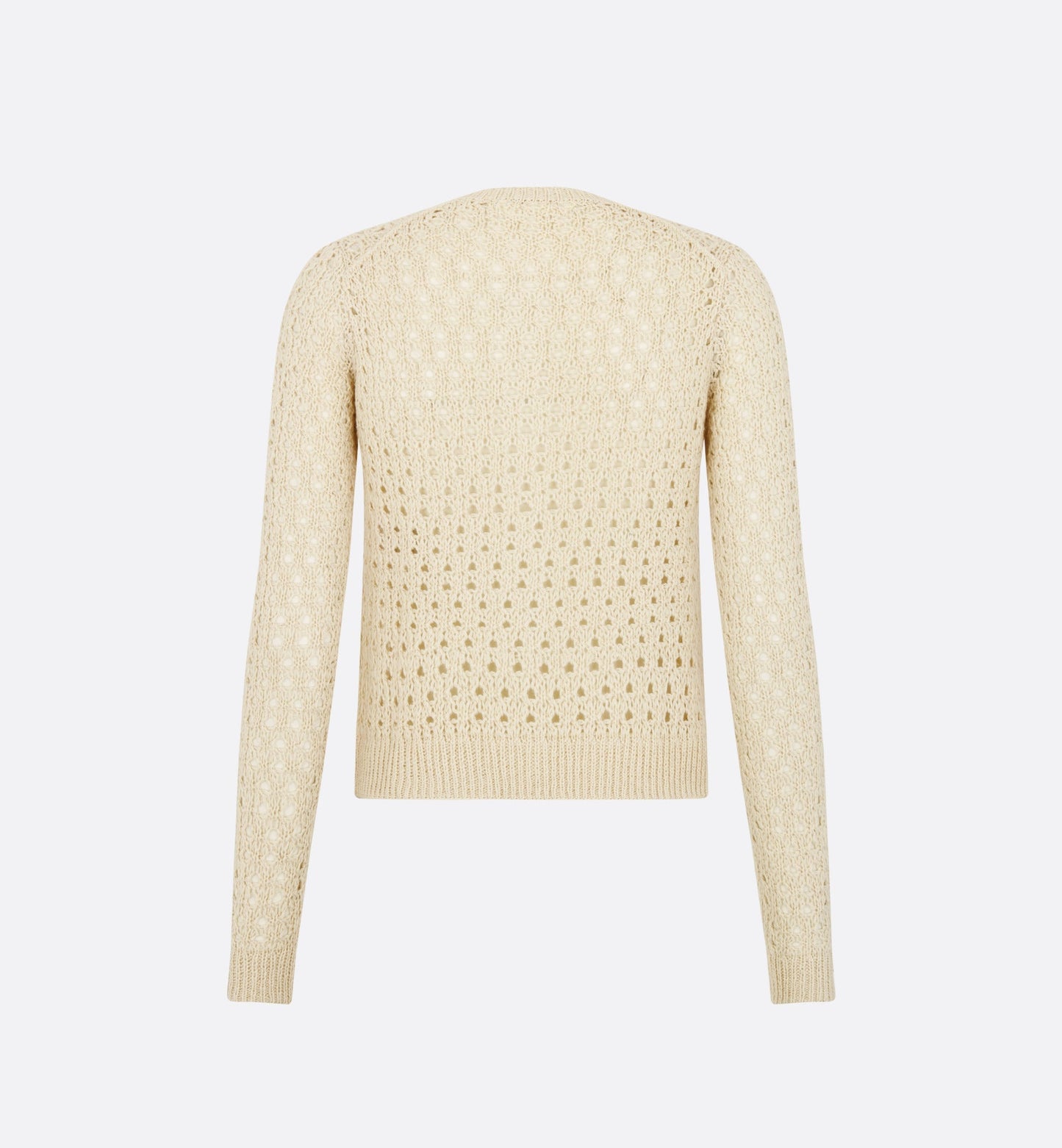 Cannage Cardigan • Ecru Alpaca, Cashmere and Silk Openwork Knit