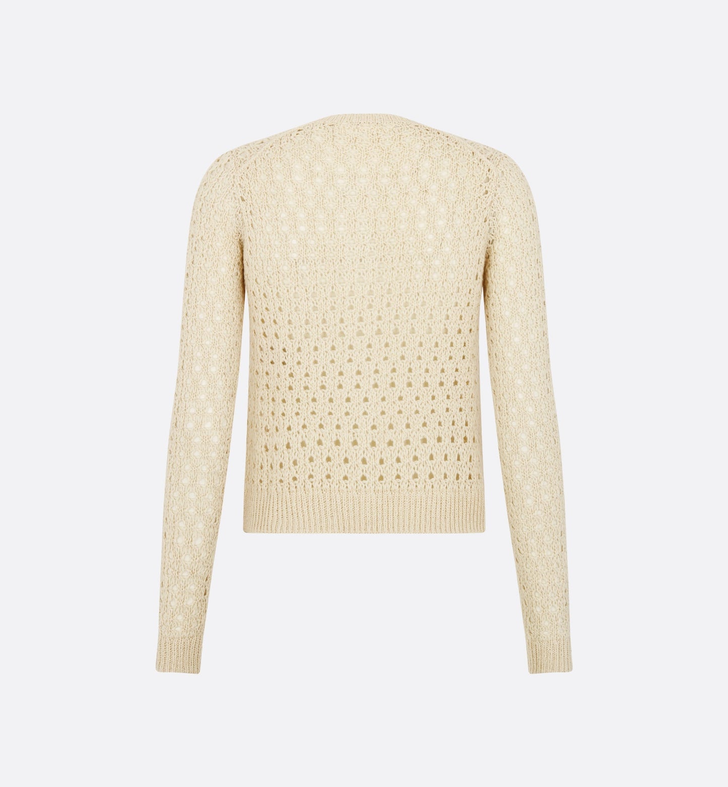 Cannage Cardigan • Ecru Alpaca, Cashmere and Silk Openwork Knit