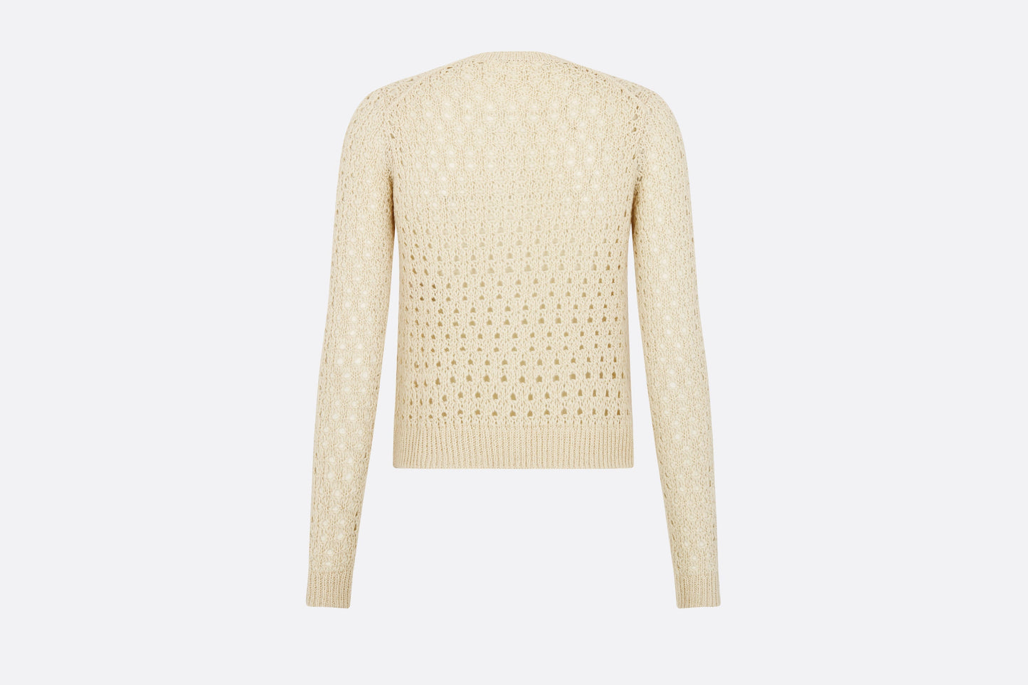 Cannage Cardigan • Ecru Alpaca, Cashmere and Silk Openwork Knit