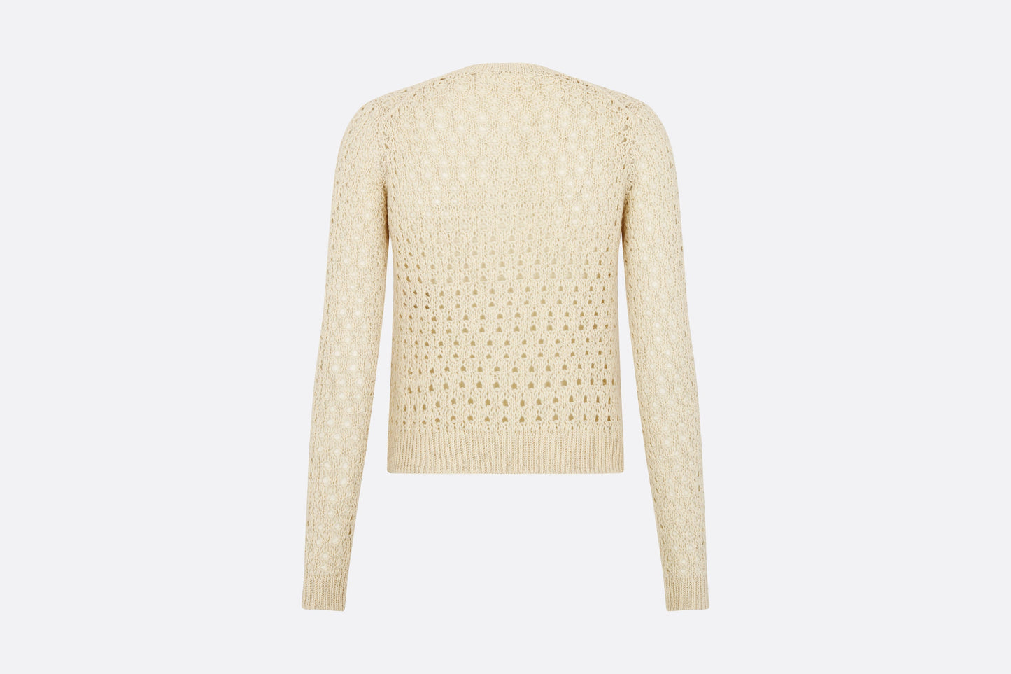 Cannage Cardigan • Ecru Alpaca, Cashmere and Silk Openwork Knit