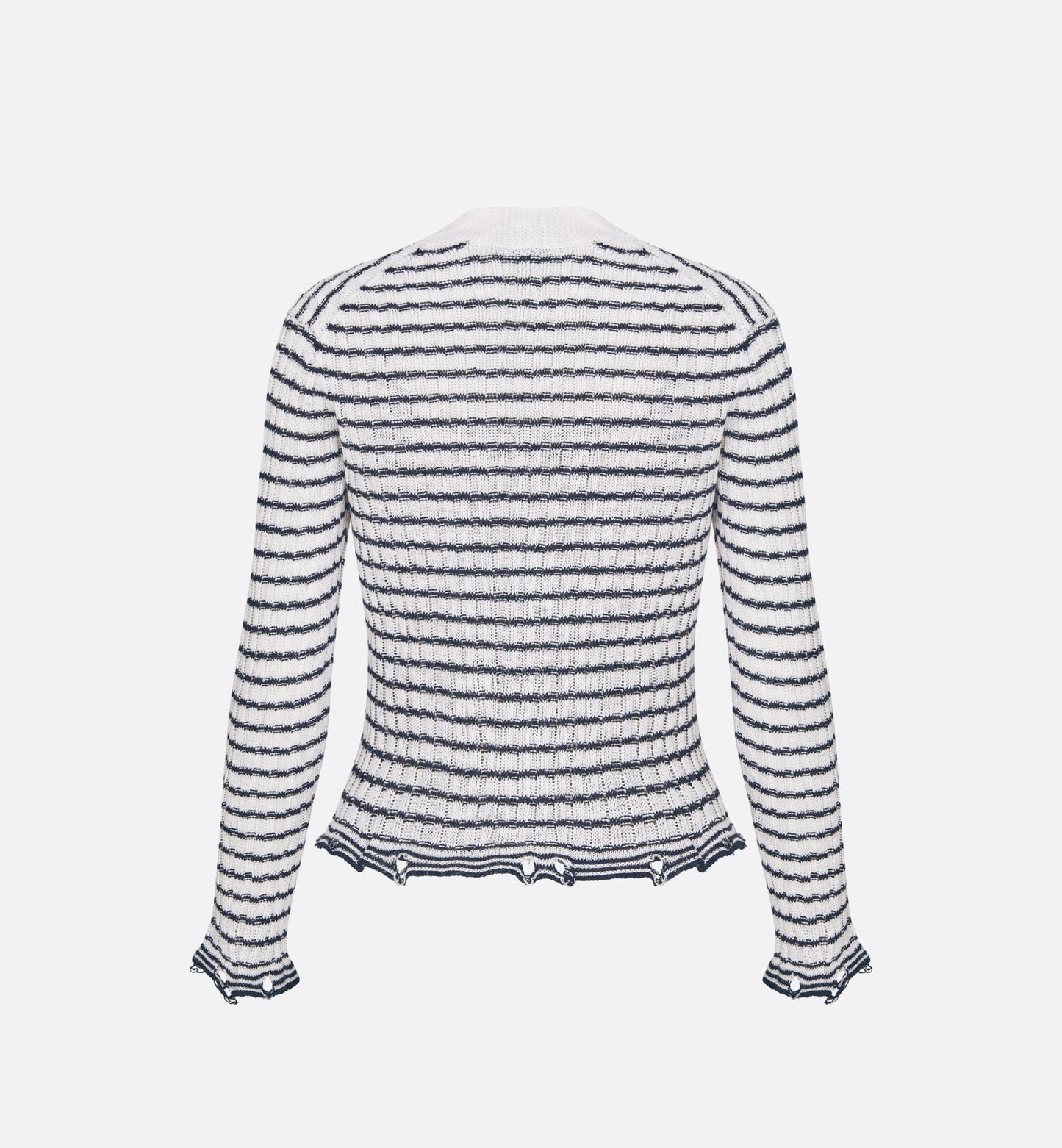 Twin-Set • White and Black Linen, Cashmere and Silk Ribbed Knit