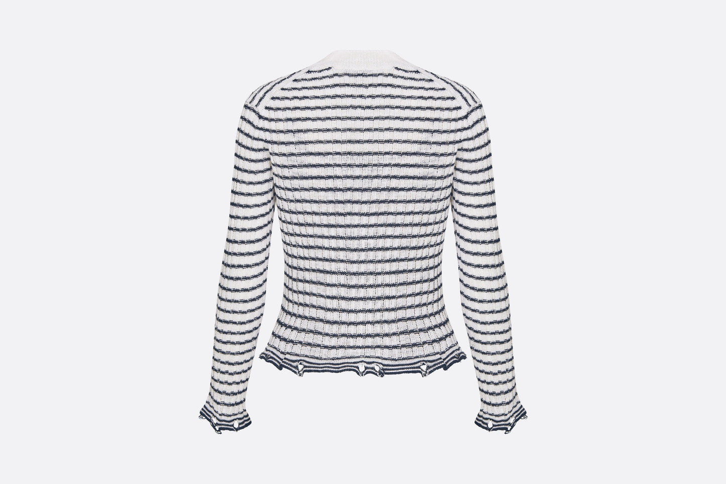 Twin-Set • White and Black Linen, Cashmere and Silk Ribbed Knit