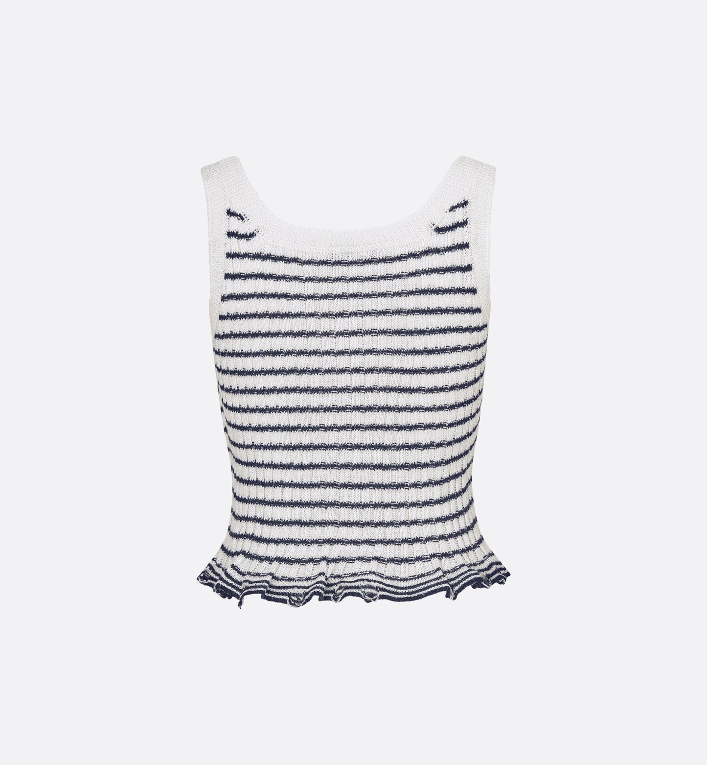 Twin-Set • White and Black Linen, Cashmere and Silk Ribbed Knit
