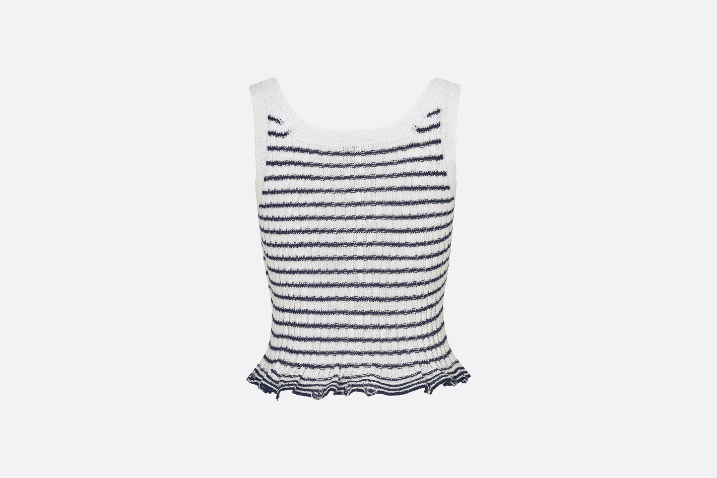 Twin-Set • White and Black Linen, Cashmere and Silk Ribbed Knit