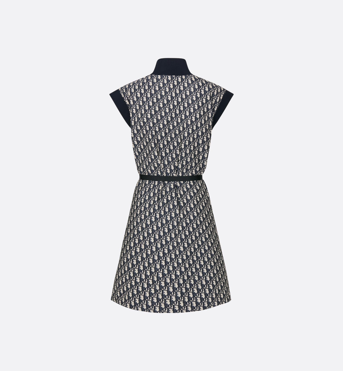 Belted Dress • Blue Technical Taffeta Jacquard with Dior Oblique Motif