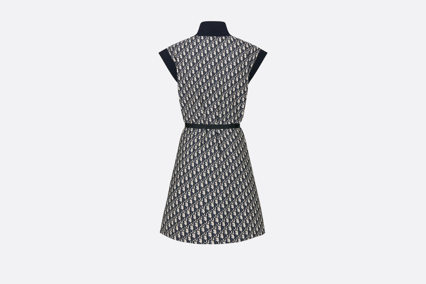 Belted Dress • Blue Technical Taffeta Jacquard with Dior Oblique Motif