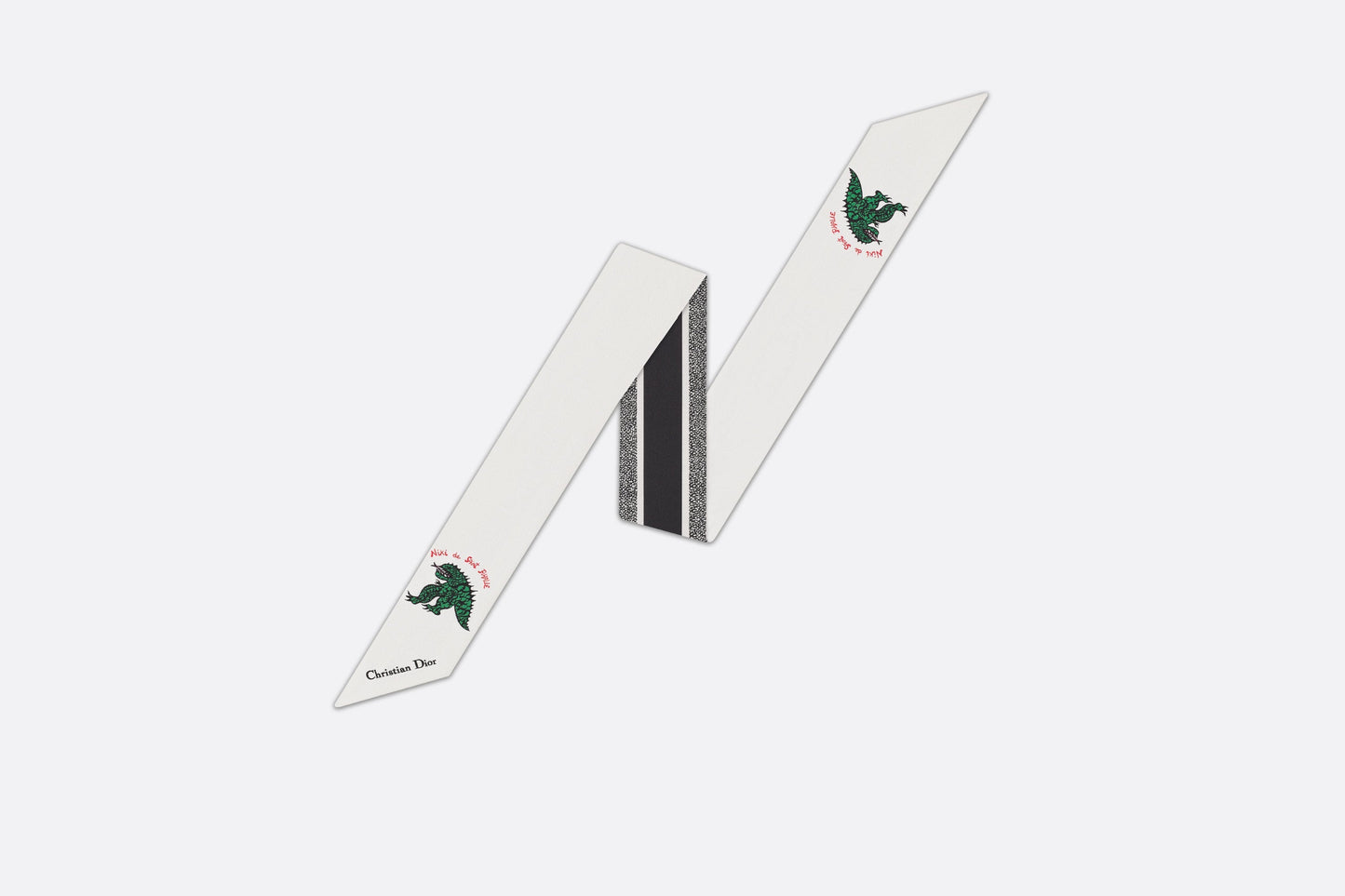 Niki de Saint Phalle Dragon Mitzah Scarf • White Multicolor Silk Twill