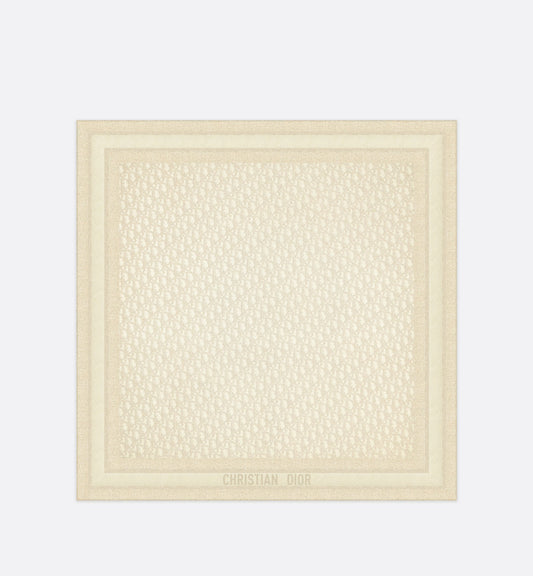 Dior Oblique 90 Square Scarf • Gold-Tone Silk Twill and Metallic Thread