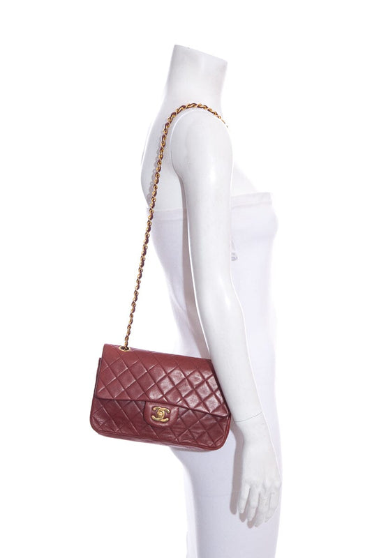 Chanel Burgundy Medium Classic Double Flap Handbag