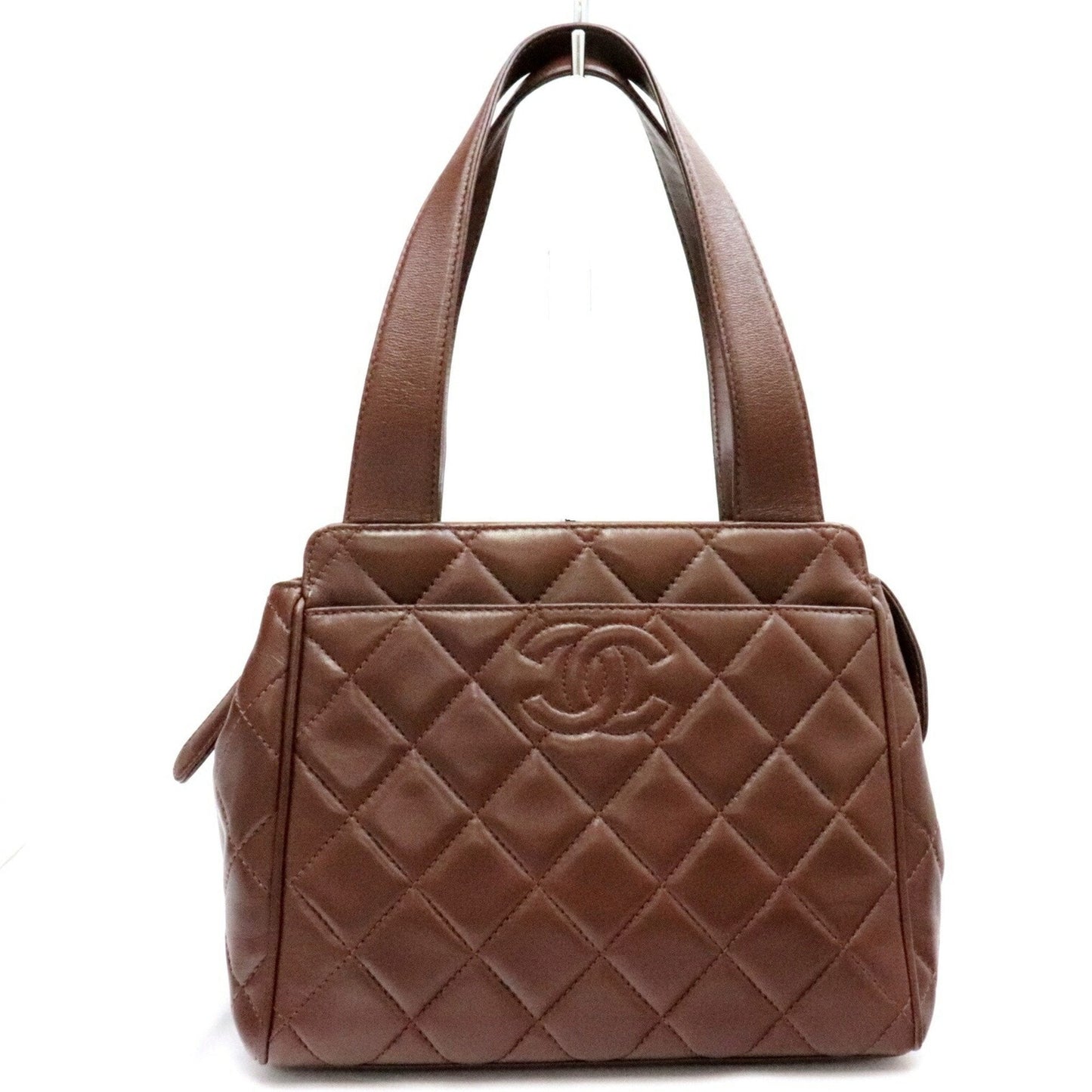 Chanel Brown Leather Chocolate bar handbag bag