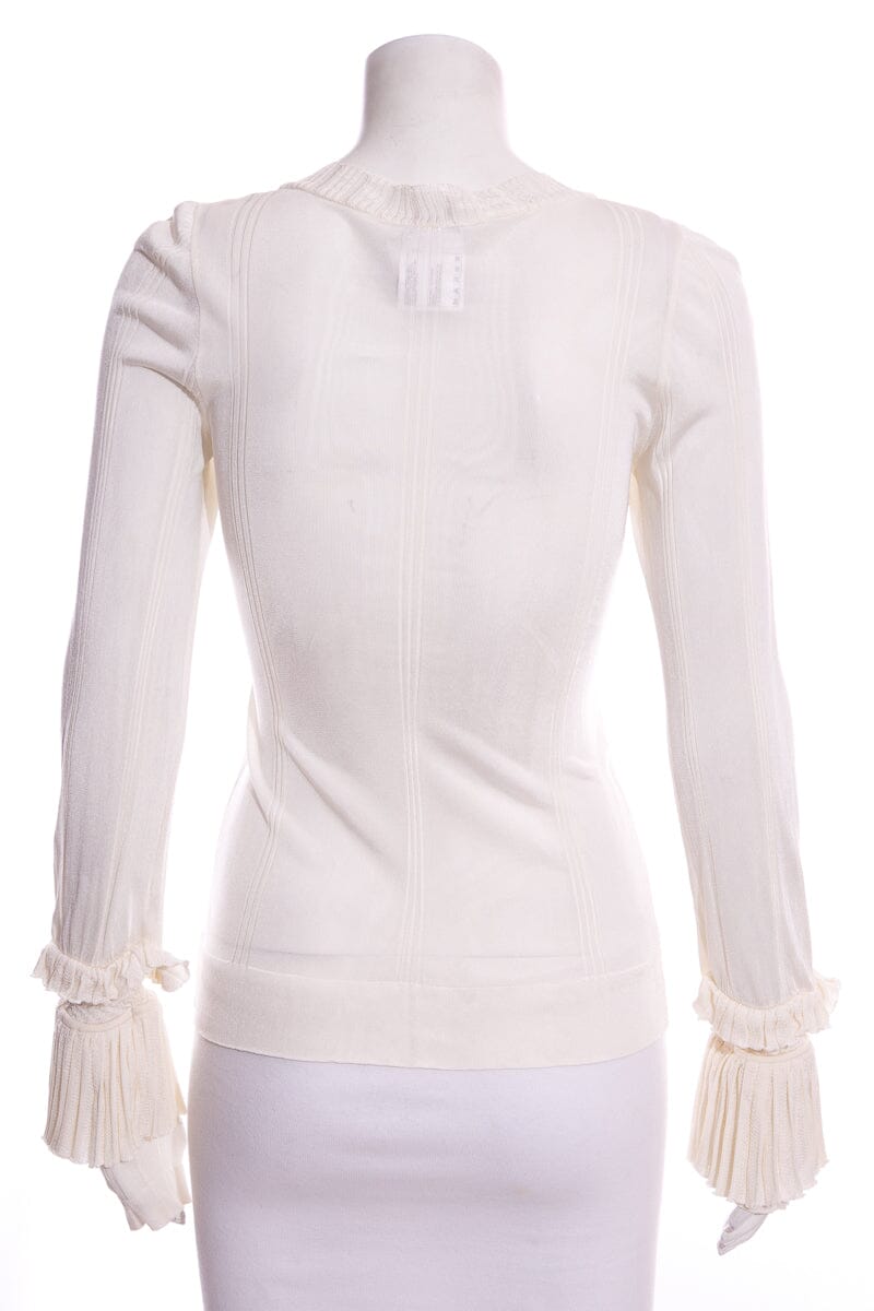 Chanel 2006 Cream Ruffle Blouse SZ 36