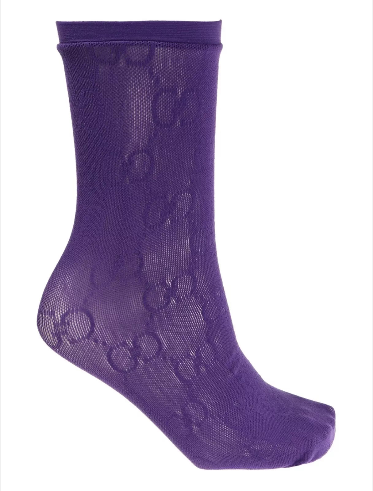 Gucci Women's Purple Lace Socks with Monogram GG Logo M/11/24-26cm