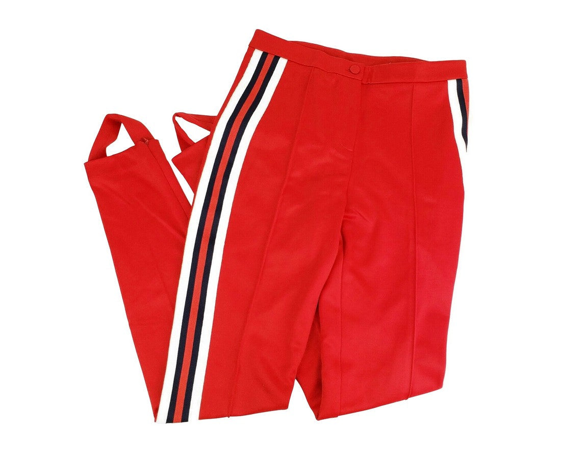Gucci Women's Sylvie Red Legging Stirrup With BRB Web Stripe Pant (Small)