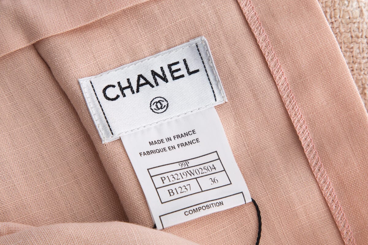 Chanel 1999 Pink Woven Linen Maxi Skirt SZ 36
