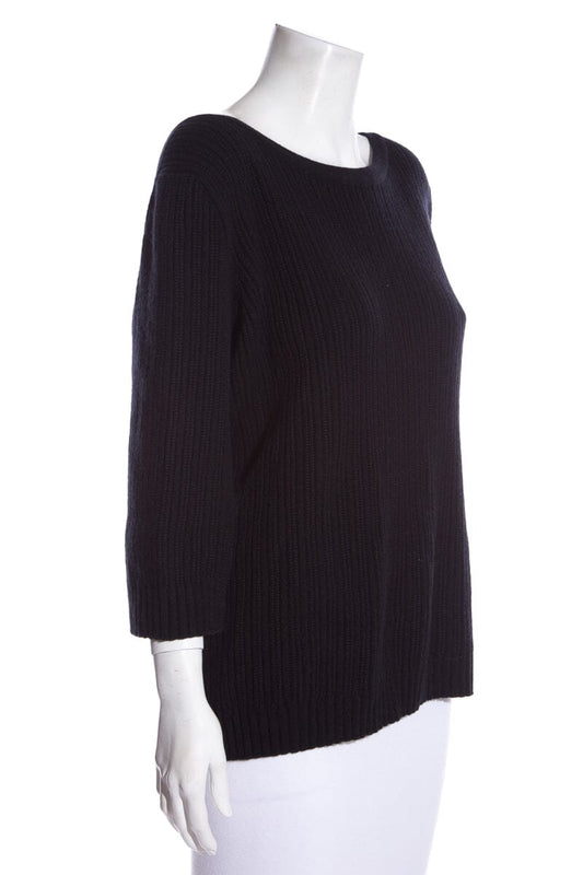 Chanel Black Cross Knotted Sweater SZ 48