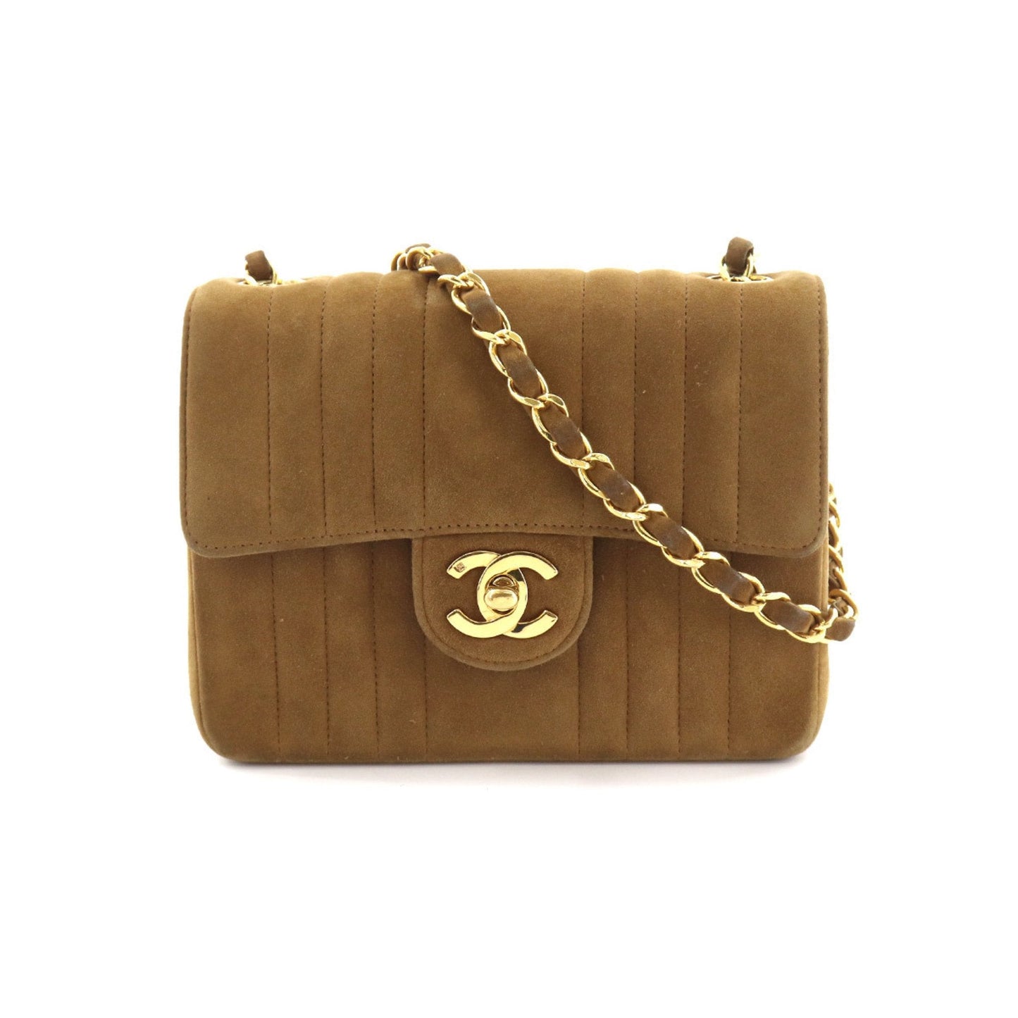 Chanel Brown Suede  shoulder bag