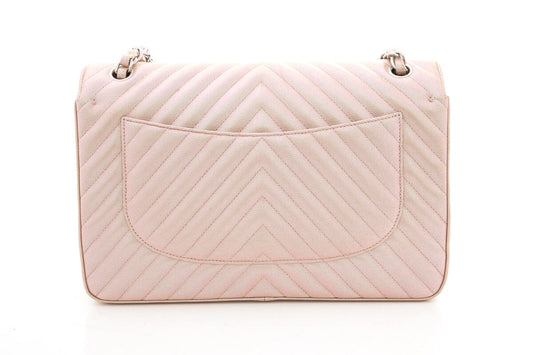 Chanel 2017 Jumbo Pink Iridescent Caviar Togo Leather Handbag
