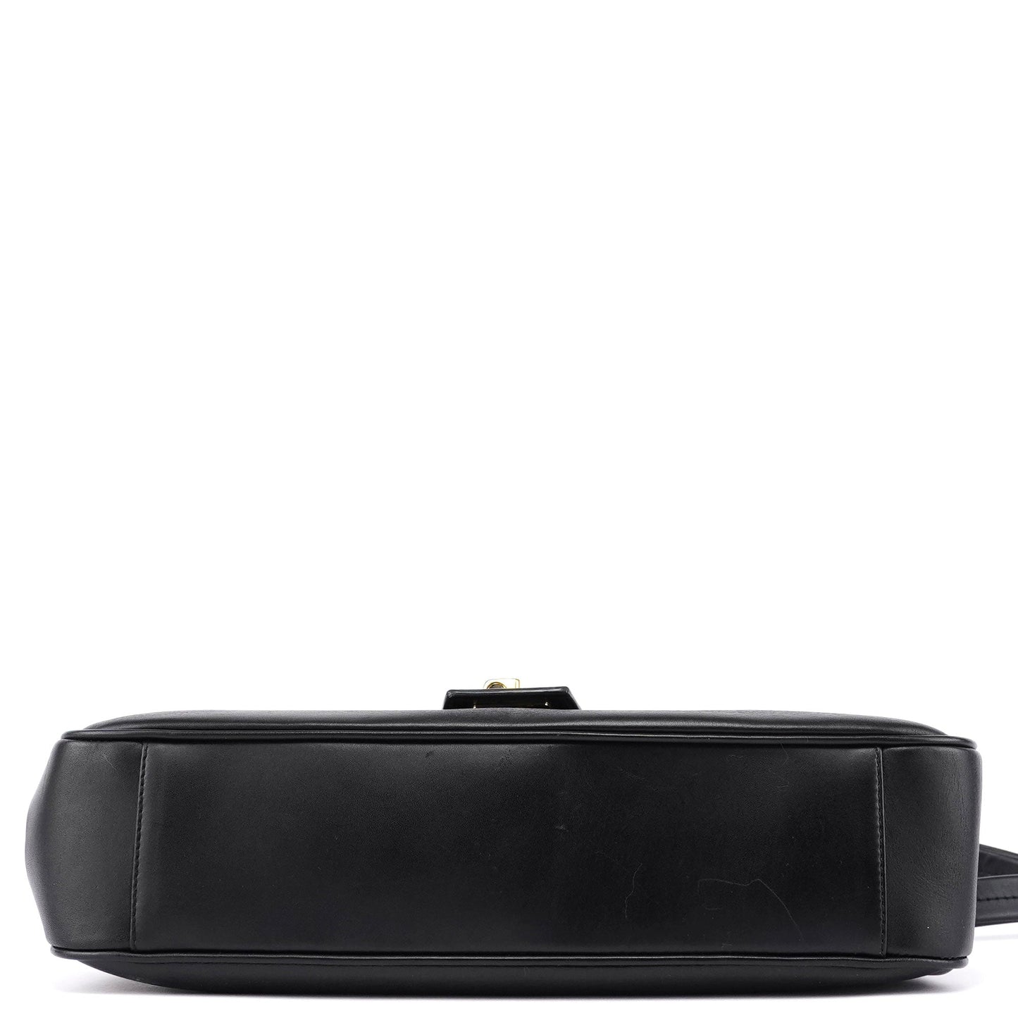 Black Calfskin Buckle Closure Bag