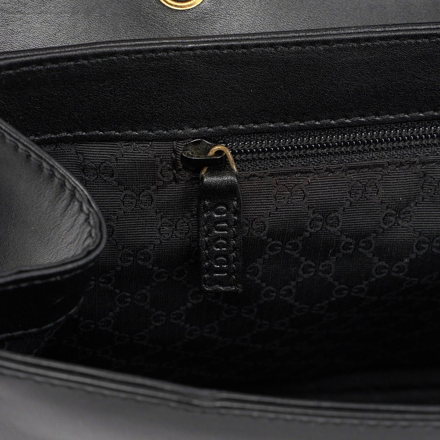 Black Calfskin Buckle Closure Bag
