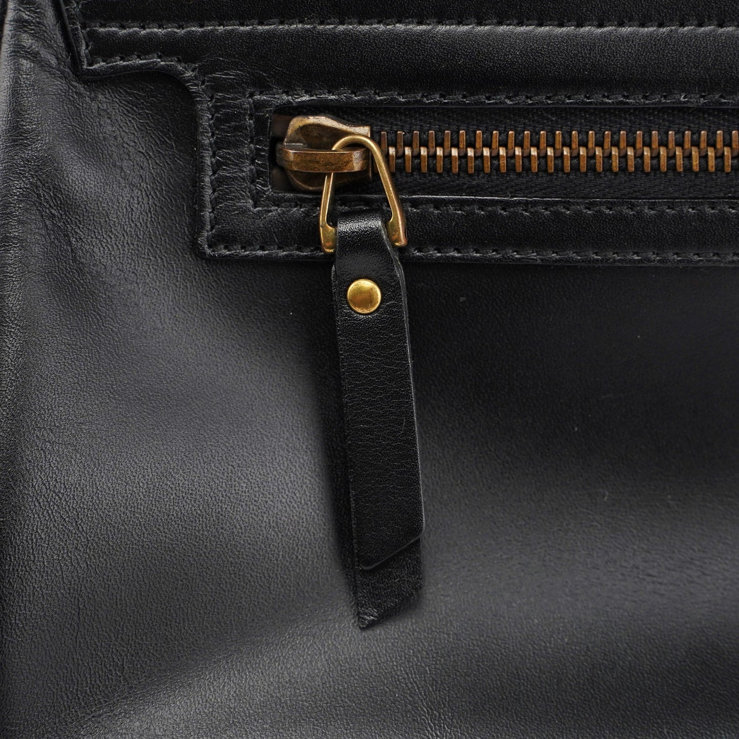 Black Calfskin Buckle Closure Bag