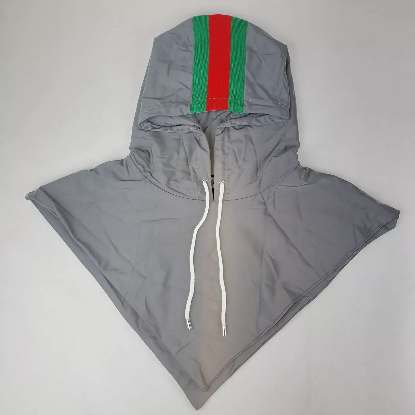 Gucci Unisex Silver Reflective Hood with GRG Web Stripe and Pouch M