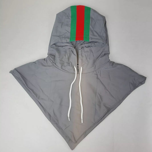 Gucci Unisex Silver Reflective Hood with GRG Web Stripe and Pouch M