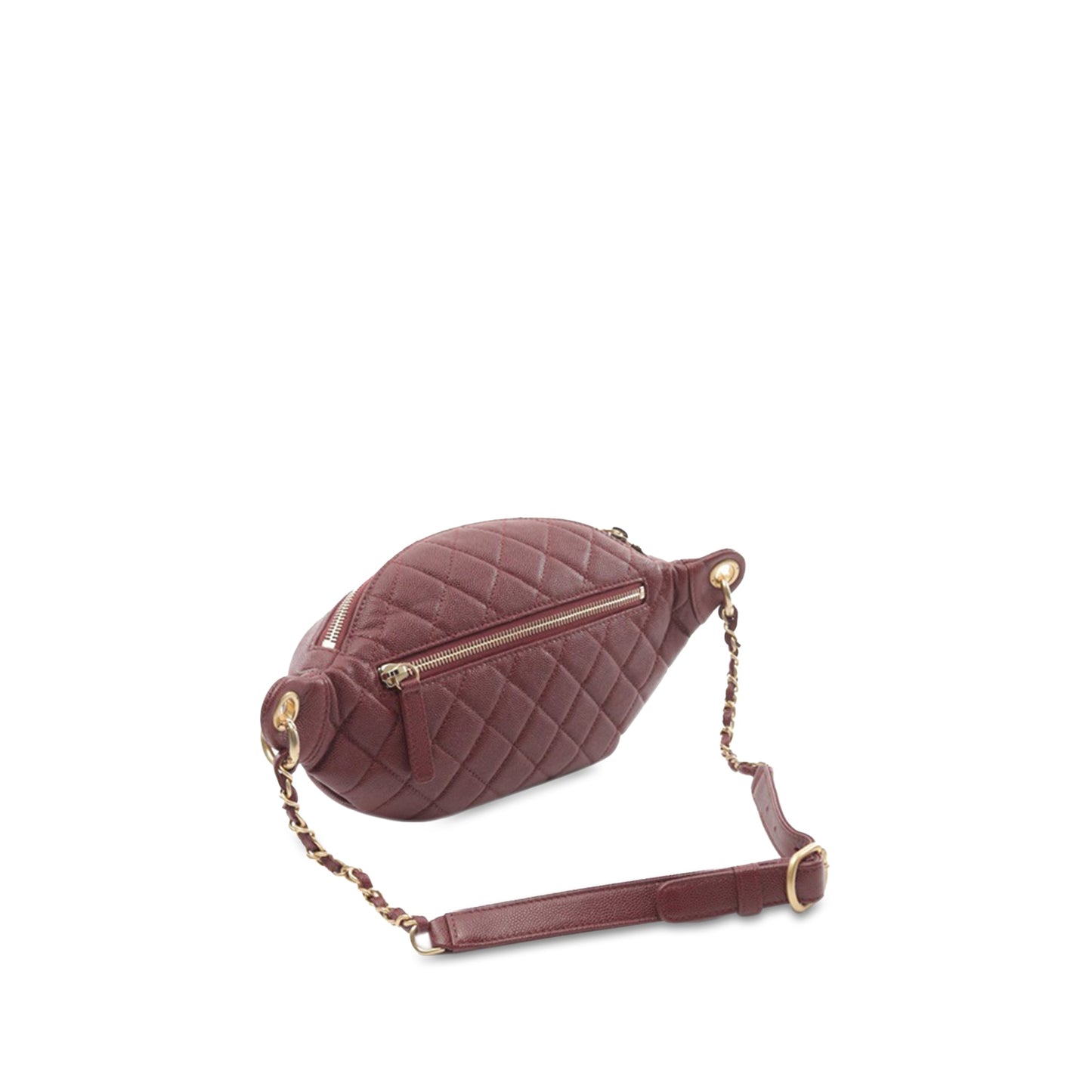 Red Chanel Caviar CC Filigree Belt Bag