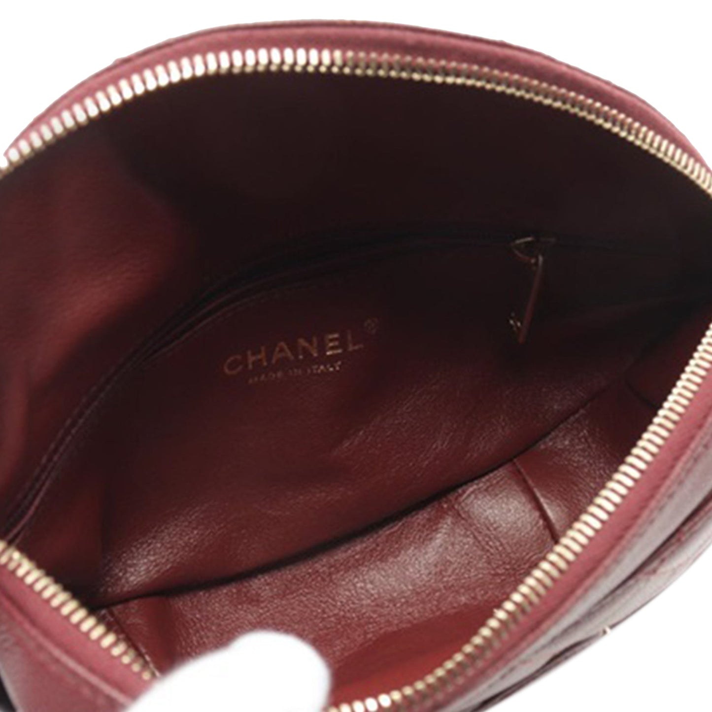 Red Chanel Caviar CC Filigree Belt Bag