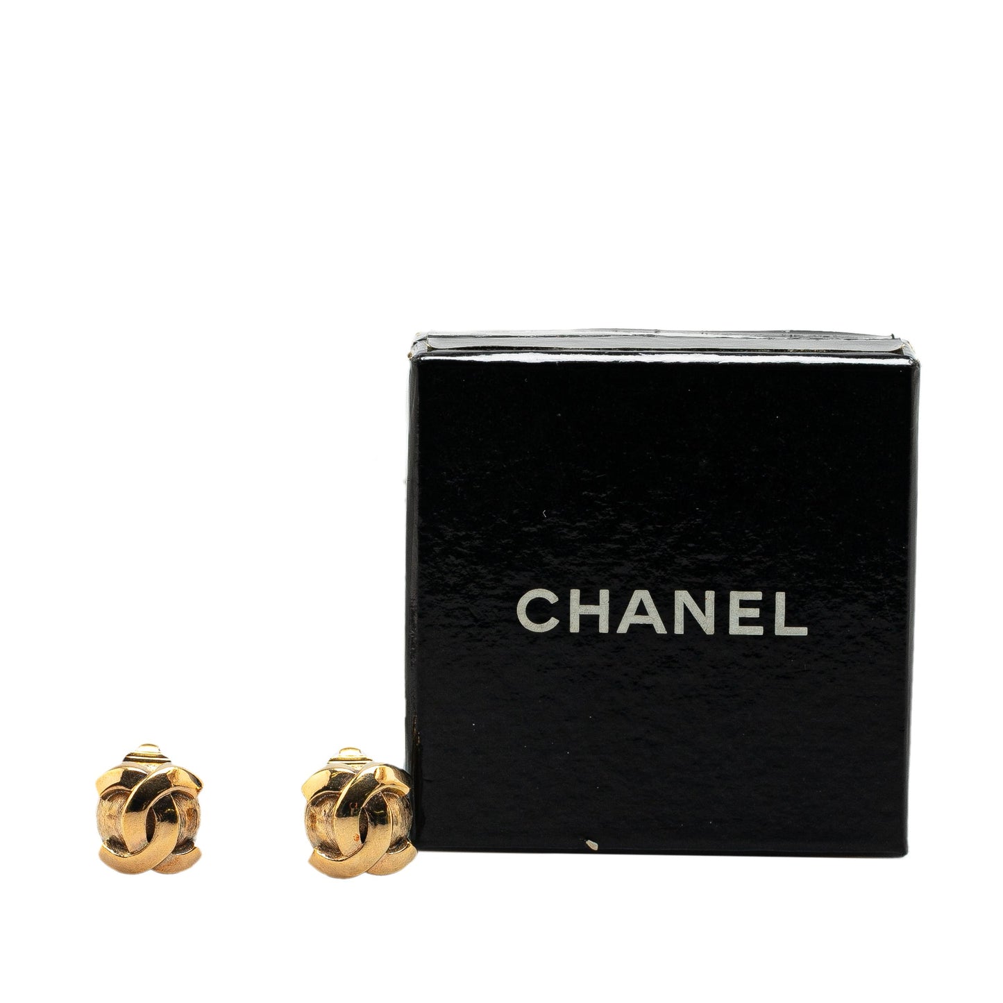 Gold Chanel Gold Plated CC Clip On Earrings