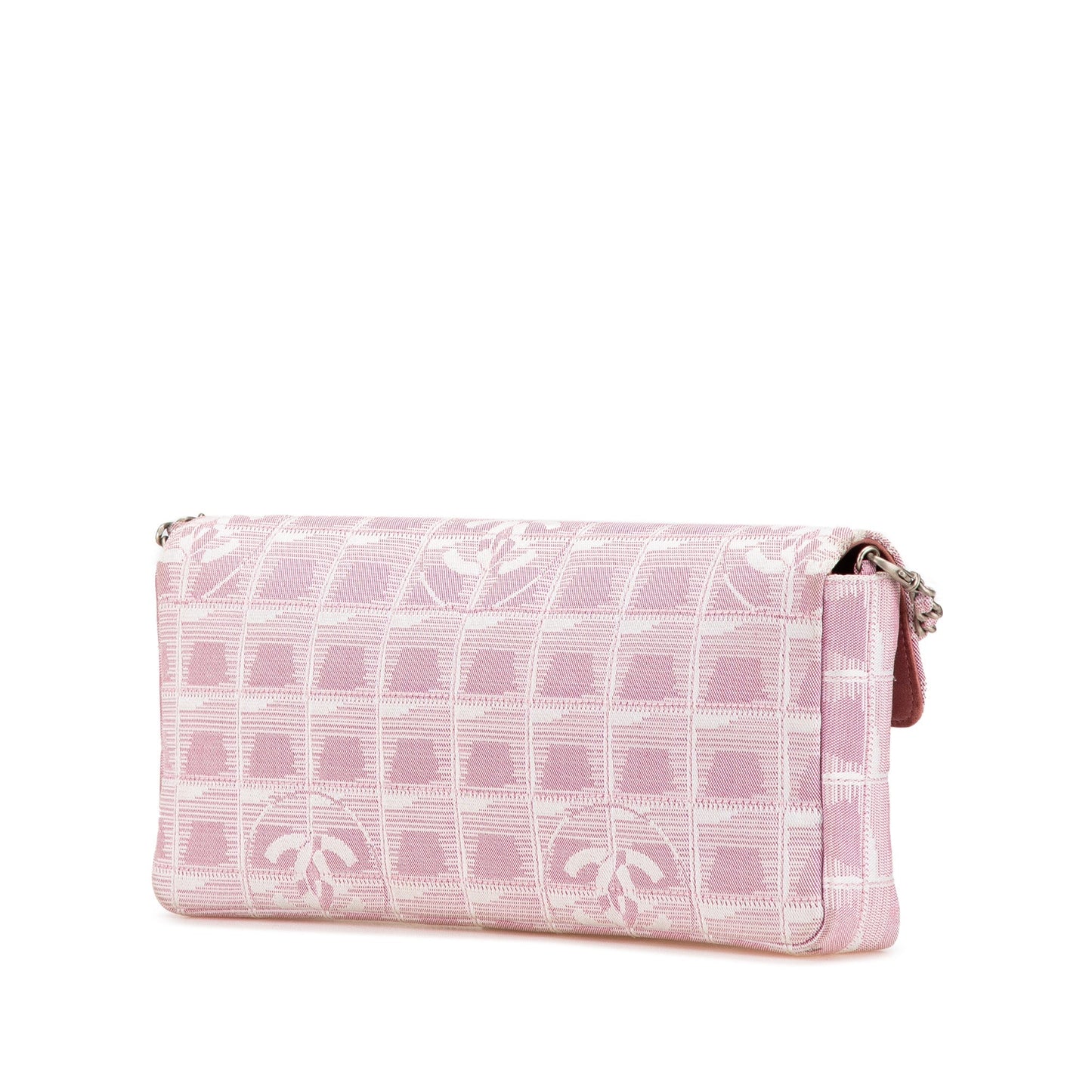 Pink Chanel Nylon New Travel Line East West Flap Shoulder Bag