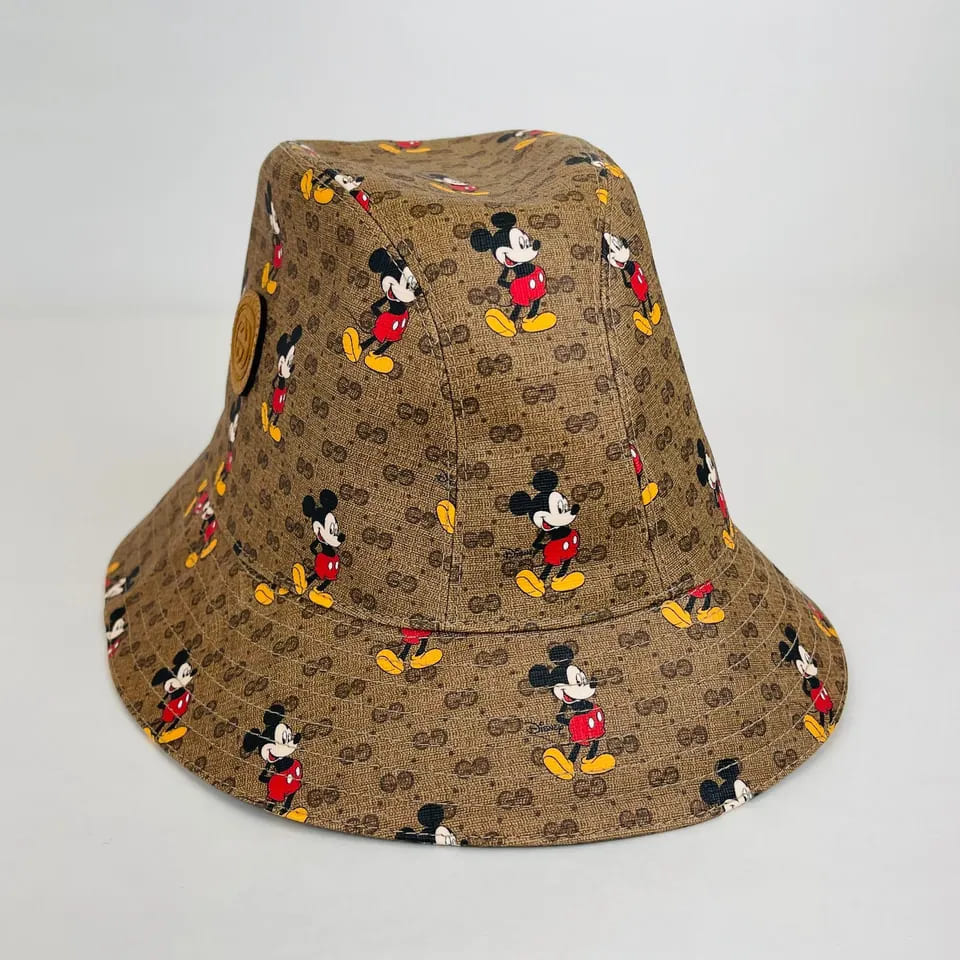 Gucci x Disney Mickey Mouse Brown GG Bucket Hat Limited Edition (Large)