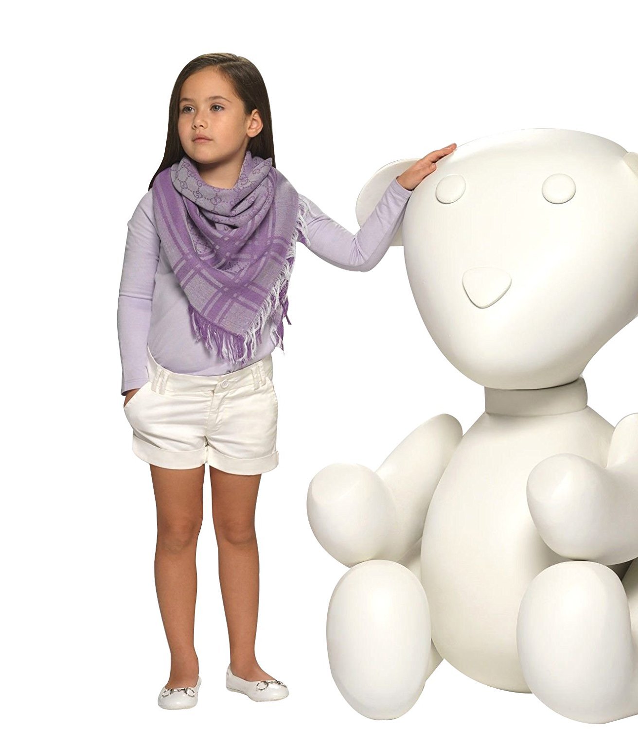 Gucci Kids Lilac Cotton Elastane Butterfly Embroidery Long Sleeve Top T Shirt 258571