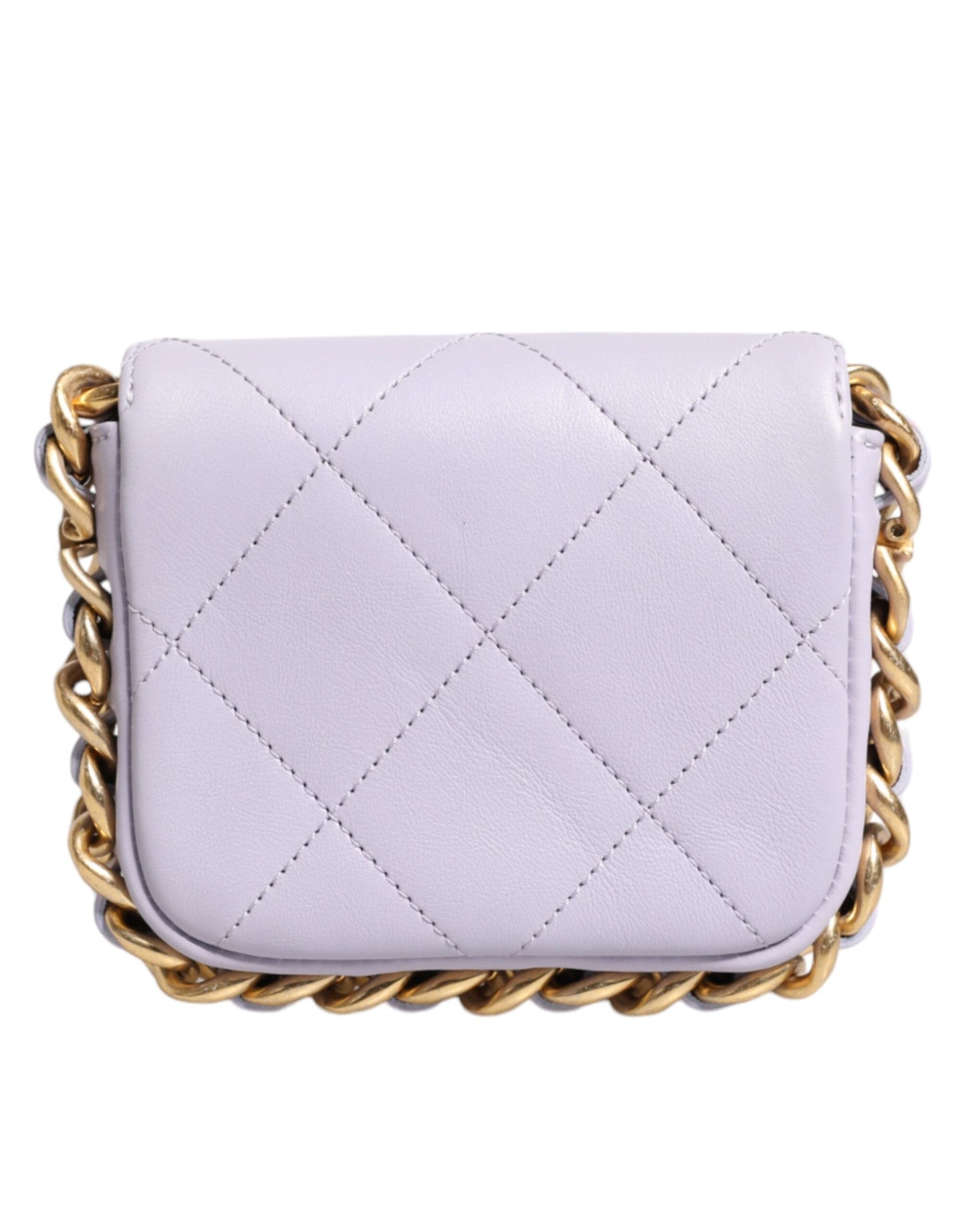 Chanel Blue Quilted Calfskin Framing Chain Flap Mini crossbody Women's Bag
