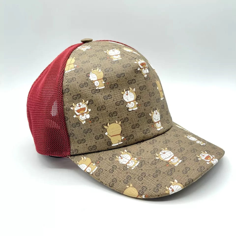 Gucci x Doraemon Men's Limited Edition Brown/Burgundy Baseball Hat
