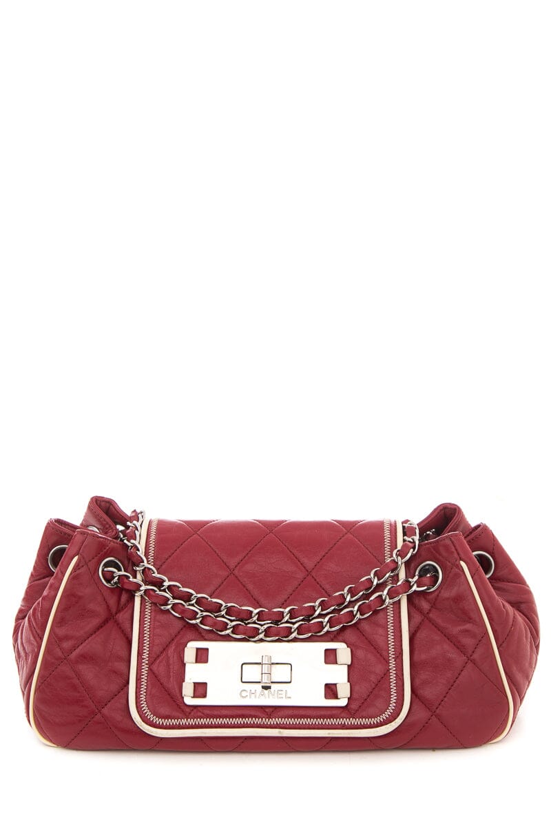 Chanel 2008/2009 Red Quilted "East/ West 2.55 Reissue" Handbag