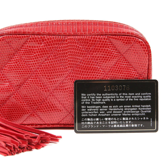 Chanel Braise Red Lizard Clutch