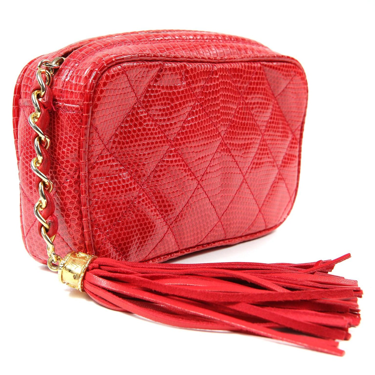 Chanel Braise Red Lizard Clutch
