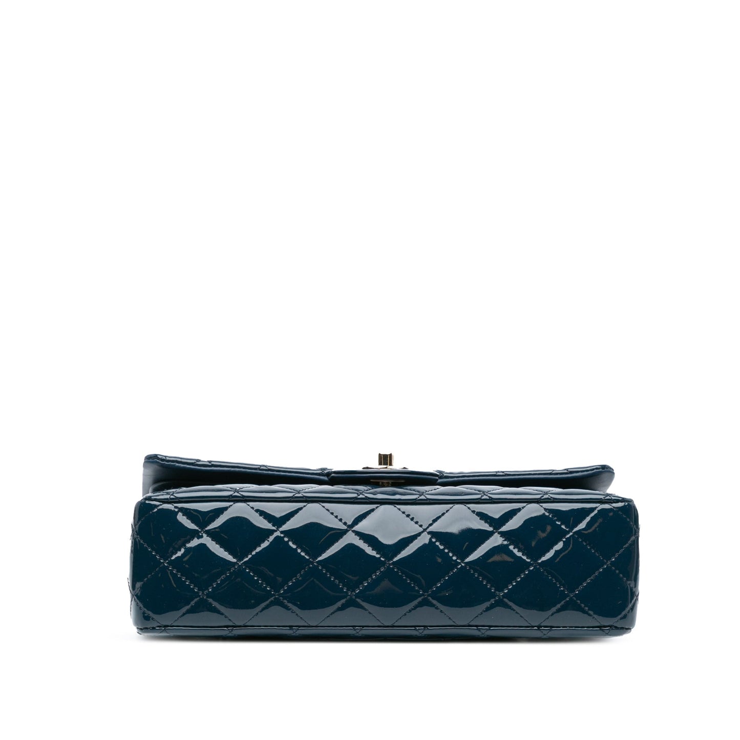 Blue Chanel Medium Classic Patent Double Flap Shoulder Bag