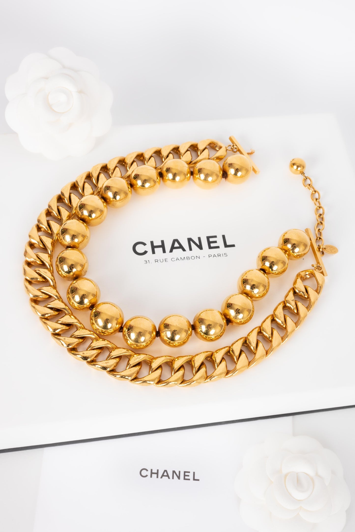 Collier doré Chanel 1990s
