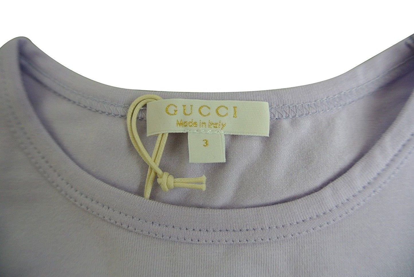 Gucci Kids Lilac Cotton Elastane Butterfly Embroidery Long Sleeve Top T Shirt 258571