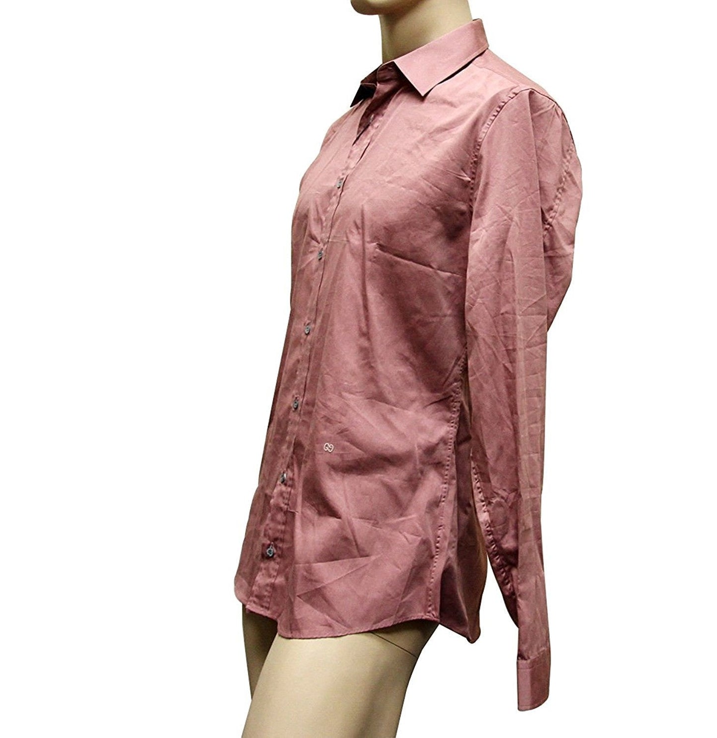 Gucci Men's Pale Red Cotton Silk Slim Dress Shirt (42 / 16.5)