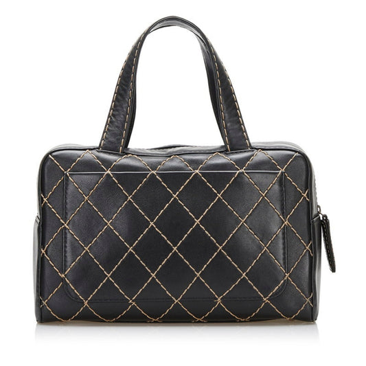 Chanel Black Leather Wild stitch shoulder bag