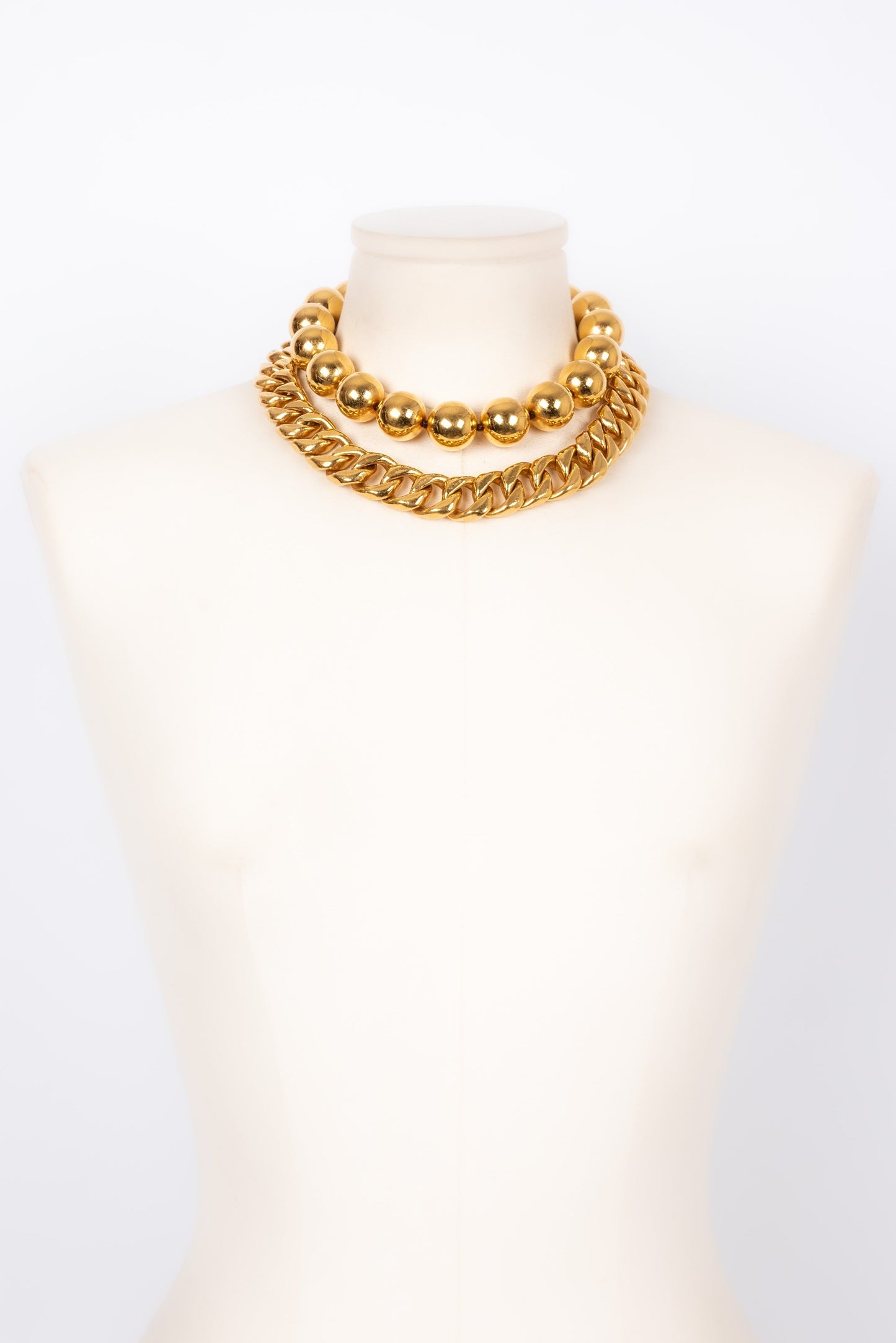 Collier doré Chanel 1990s