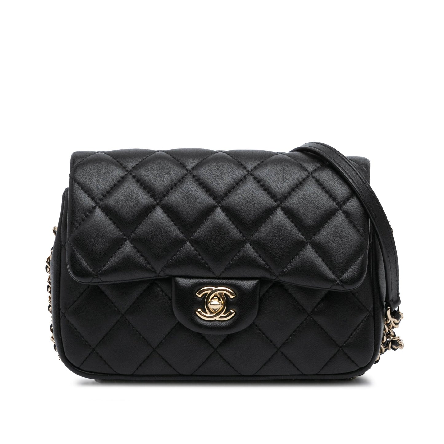Black Chanel Small Quilted Lambskin My Precious Pearls Flap Crossbody Bag