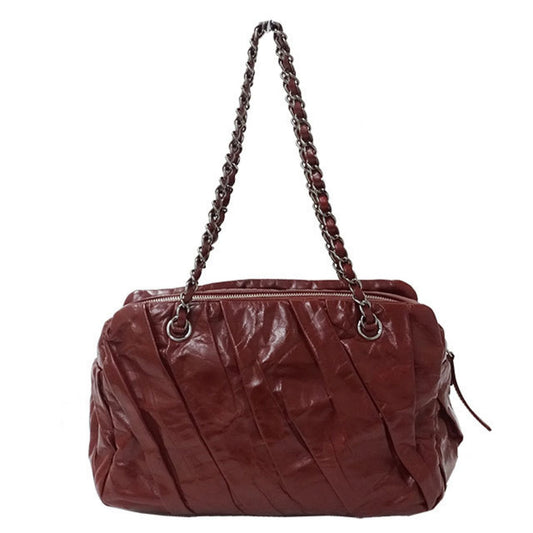 Chanel Bordeaux Leather Bowling tote bag