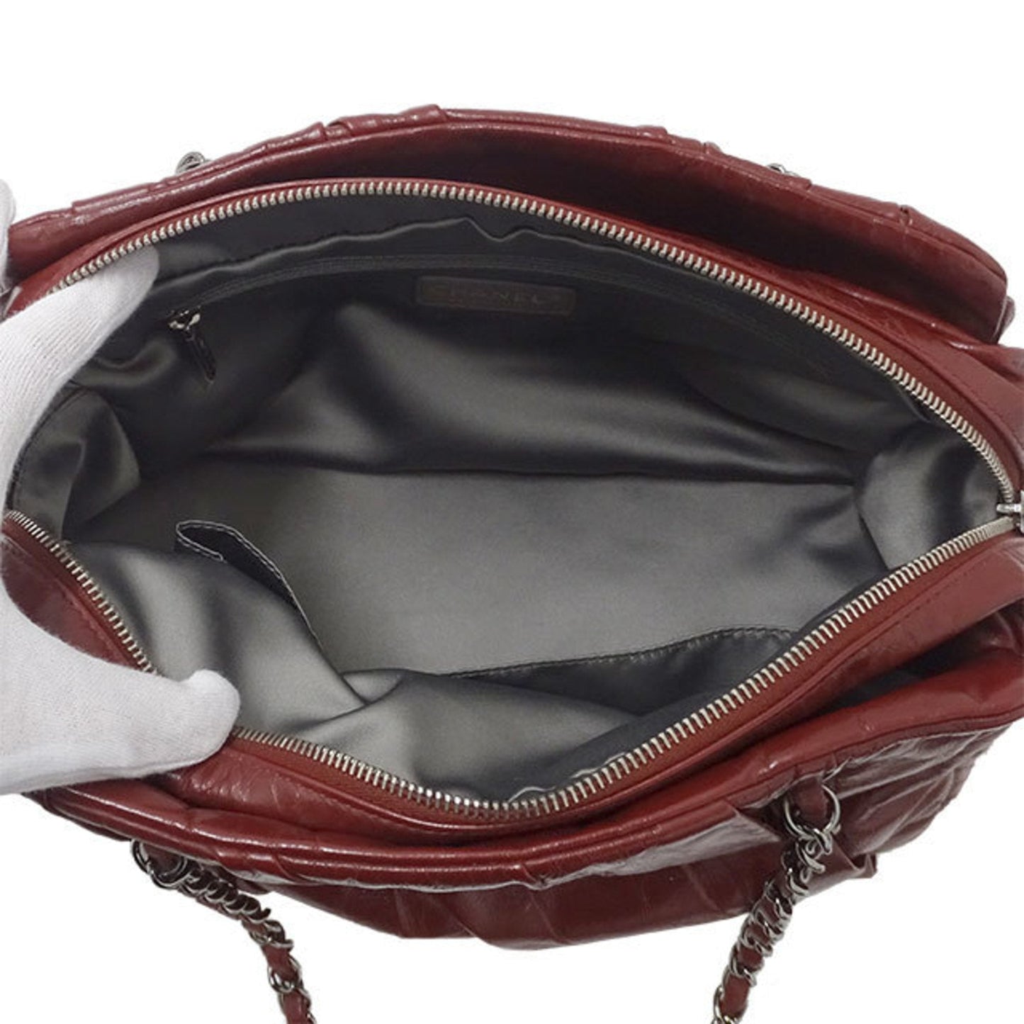 Chanel Bordeaux Leather Bowling tote bag