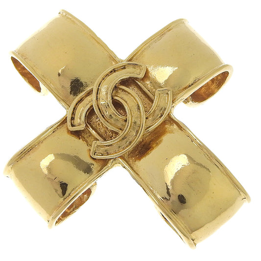 Chanel Broche Gold Gold Plated Brooch Jewelry ()