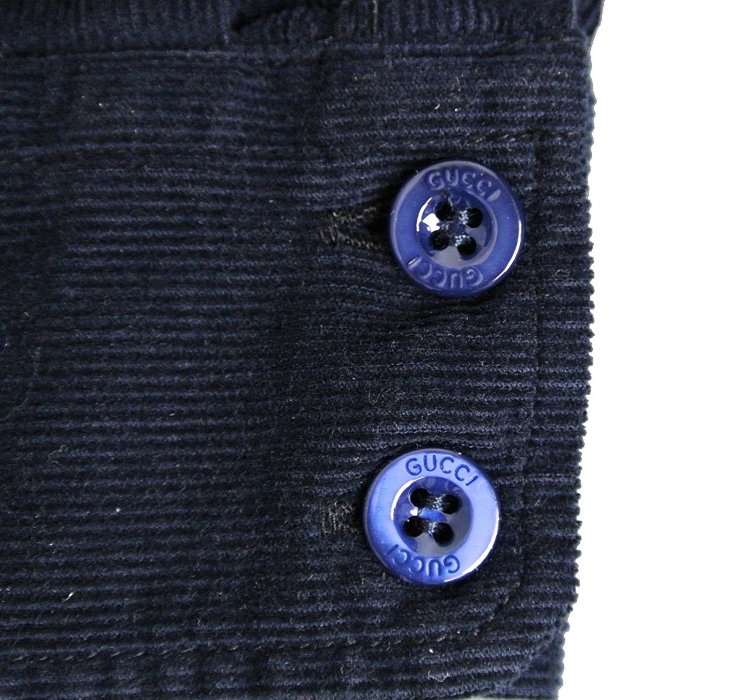 Gucci Kids Blue Cotton With Ruffled Detail Long Sleeve Top Shirt (Size 4)