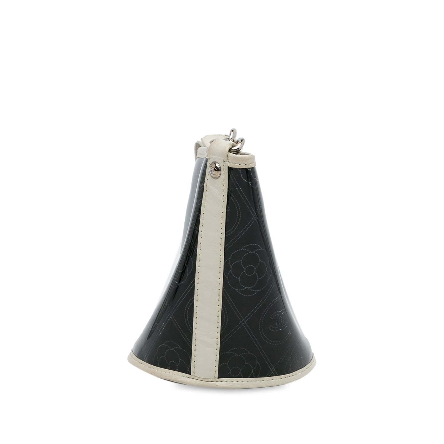 Black Chanel Crumpled Calfskin PVC Camellia Bucket